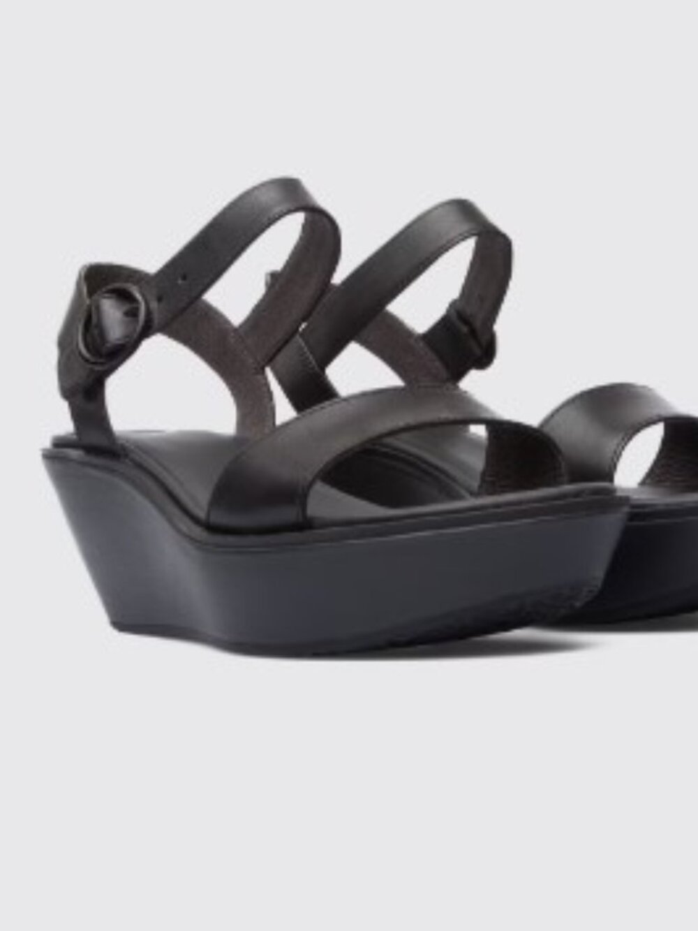 Camper Women's 'Damas' black leather wedge sandals sz 39 EU / 8.5 US